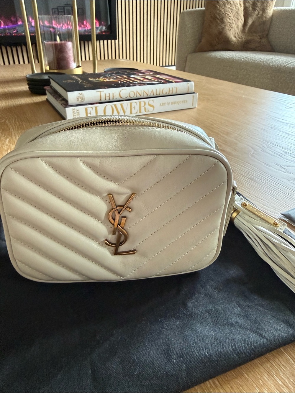 Authentic YSL Cream Matisse Leather Belt Bag